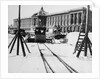 Suburban train station in fornt of the Academy of Arts, St Petersburg, Russia, c1896-c1898 by Unknown