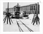 Suburban train station in fornt of the Academy of Arts, St Petersburg, Russia, c1896-c1898 by Unknown