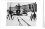 Suburban train station in fornt of the Academy of Arts, St Petersburg, Russia, c1896-c1898 by Unknown