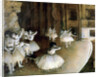 Ballet Rehearsal on Stage by Edgar Degas