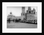 Tsar Nicholas II reviewing the parade of the pupils of Moscow in the Kremlin, Russia, 1912 by K von Hahn