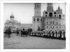 Tsar Nicholas II reviewing the parade of the pupils of Moscow in the Kremlin, Russia, 1912 by K von Hahn