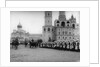 Tsar Nicholas II reviewing the parade of the pupils of Moscow in the Kremlin, Russia, 1912 by K von Hahn
