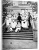 Dowager Empress Maria Feodorovna of Russia with nurses outside a hospital, Russia, 1916 by Unknown