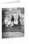 Dowager Empress Maria Feodorovna of Russia with nurses outside a hospital, Russia, 1916 by Unknown