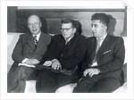 Sergei Prokofiev, Dmitri Shostakovich and Aram Khachaturian, Russian composers, 1945 by Unknown
