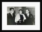 Russian composer Dmitri Shostakovich, singer Maria Maksakova and writer Aleksey Tolstoy, 1943 by Unknown