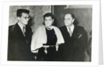 Russian composer Dmitri Shostakovich, singer Maria Maksakova and writer Aleksey Tolstoy, 1943 by Unknown
