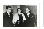 Russian composer Dmitri Shostakovich, singer Maria Maksakova and writer Aleksey Tolstoy, 1943 by Unknown