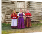 Young Russian peasant women, Sheksna River, near the small town of Kirillov, Russia, 1909 by Sergey Mikhaylovich Prokudin-Gorsky