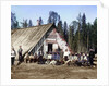 Austro-Hungarian prisoners of war near a barracks, Karelia, Russia, WWI, 1915. by Sergey Mikhaylovich Prokudin-Gorsky
