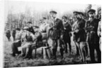 Admiral Alexander Kolchak (sitting) with British officers on the Eastern Front, Russia, 1918 by Anonymous