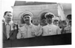 Senior Soviet figures on the tribune of Lenins mausoleum, Red Square, Moscow, USSR, 1931 by Anonymous
