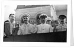 Senior Soviet figures on the tribune of Lenins mausoleum, Red Square, Moscow, USSR, 1931 by Anonymous