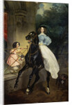 Horsewoman, Portrait of Giovanina and Amazillia Pacini, 1832. by Karl Briullov