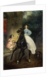 Horsewoman, Portrait of Giovanina and Amazillia Pacini, 1832. by Karl Briullov