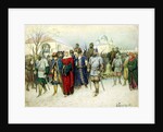 Martha the Mayoress Escorted to Moscow, 1880. by Aleksey Kivshenko