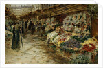 Flower Market, 1882. by Jean Francois Raffaelli