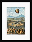 First test flight of a hot air balloon at Annonay, France, 4 June, 1783 (1890s) by Anonymous