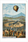 First test flight of a hot air balloon at Annonay, France, 4 June, 1783 (1890s) by Anonymous