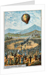 First test flight of a hot air balloon at Annonay, France, 4 June, 1783 (1890s) by Anonymous