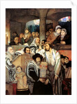 Jews praying in the Synagogue on Yom Kippur, 1878. by Maurycy Gottlieb