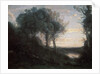 Evening, 1850-1860s. by Jean-Baptiste-Camille Corot