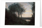 Evening, 1850-1860s. by Jean-Baptiste-Camille Corot