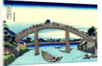Under Mannen Bridge at Fukagawa (from a Series 36 Views of Mount Fuji), 1830-1833. by Hokusai