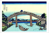 Under Mannen Bridge at Fukagawa (from a Series 36 Views of Mount Fuji), 1830-1833. by Hokusai