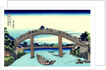 Under Mannen Bridge at Fukagawa (from a Series 36 Views of Mount Fuji), 1830-1833. by Hokusai