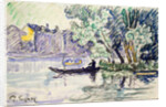 Fisherman in a Boat Near a Bank of the Seine, c1900 by Paul Signac