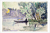 Fisherman in a Boat Near a Bank of the Seine, c1900 by Paul Signac