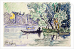 Fisherman in a Boat Near a Bank of the Seine, c1900 by Paul Signac