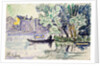 Fisherman in a Boat Near a Bank of the Seine, c1900 by Paul Signac
