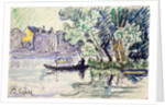 Fisherman in a Boat Near a Bank of the Seine, c1900 by Paul Signac