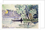 Fisherman in a Boat Near a Bank of the Seine, c1900 by Paul Signac
