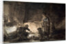The Kitchen in Rembrandts House, 1650s. by Rembrandt Harmensz van Rijn