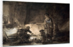 The Kitchen in Rembrandts House, 1650s. by Rembrandt Harmensz van Rijn