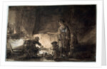 The Kitchen in Rembrandts House, 1650s. by Rembrandt Harmensz van Rijn