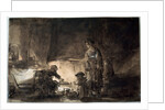 The Kitchen in Rembrandts House, 1650s. by Rembrandt Harmensz van Rijn
