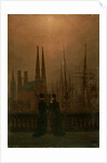 Harbour at Night (Sisters), 1818-1820. by Caspar David Friedrich