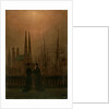 Harbour at Night (Sisters), 1818-1820. by Caspar David Friedrich