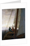 On Board a Sailing Ship, between 1818 and 1820. by Caspar David Friedrich