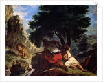 Lion Hunt in Morocco, 1854. by Eugène Delacroix