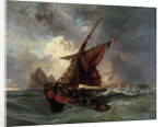 Ships in a stormy sea, 19th century by Eugène Delacroix