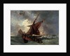 Ships in a stormy sea, 19th century by Eugène Delacroix