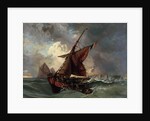 Ships in a stormy sea, 19th century by Eugène Delacroix