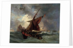 Ships in a stormy sea, 19th century by Eugène Delacroix