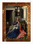 Madonna and Child before a Fireplace, 1430s. by Robert Campin